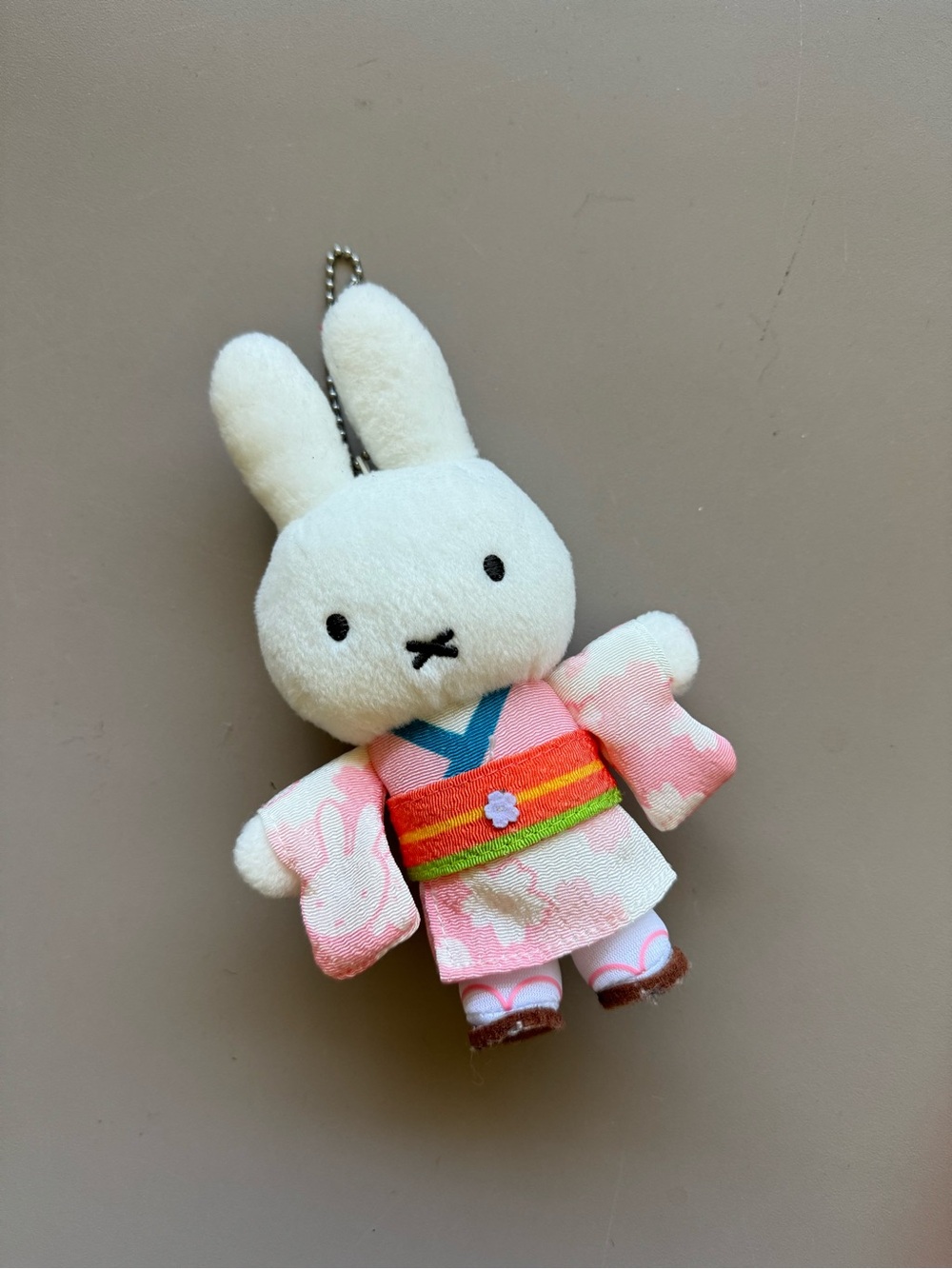 Miffy Plush Bunny Keychain in Pink Kimono
